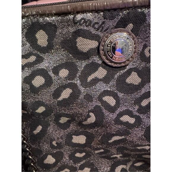 Coach poppy ocelot metallic silver black wristlet/coin purse small bag card case - Picture 2 of 6